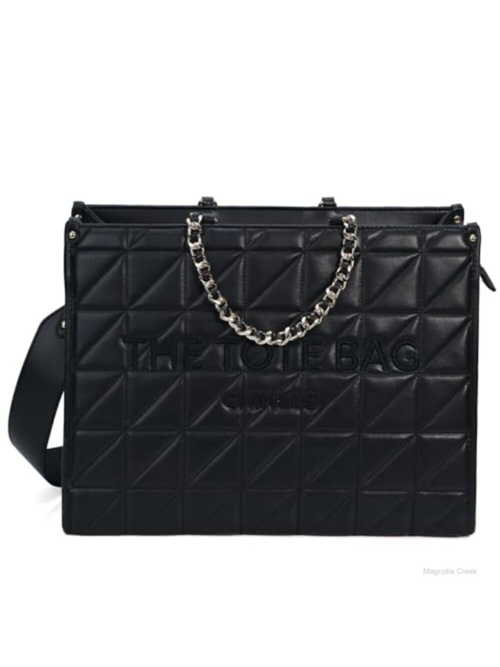 Quilted Laptop Tote Bag Satchel with Shoulder Strap